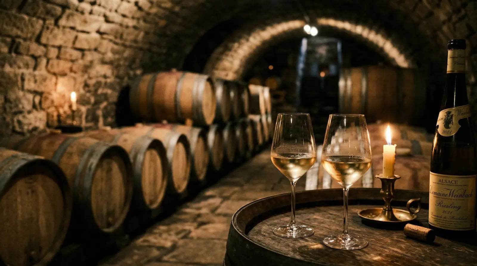 Dégustation de vins en cave alsacienne