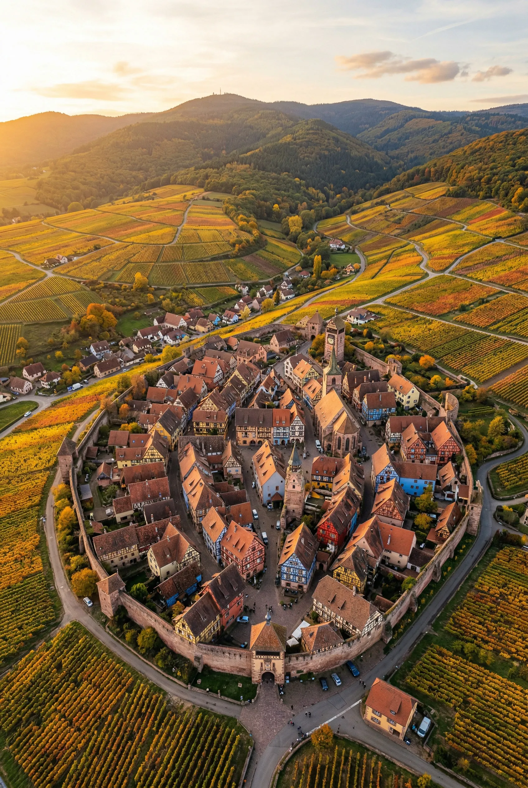 Village alsacien vu du ciel